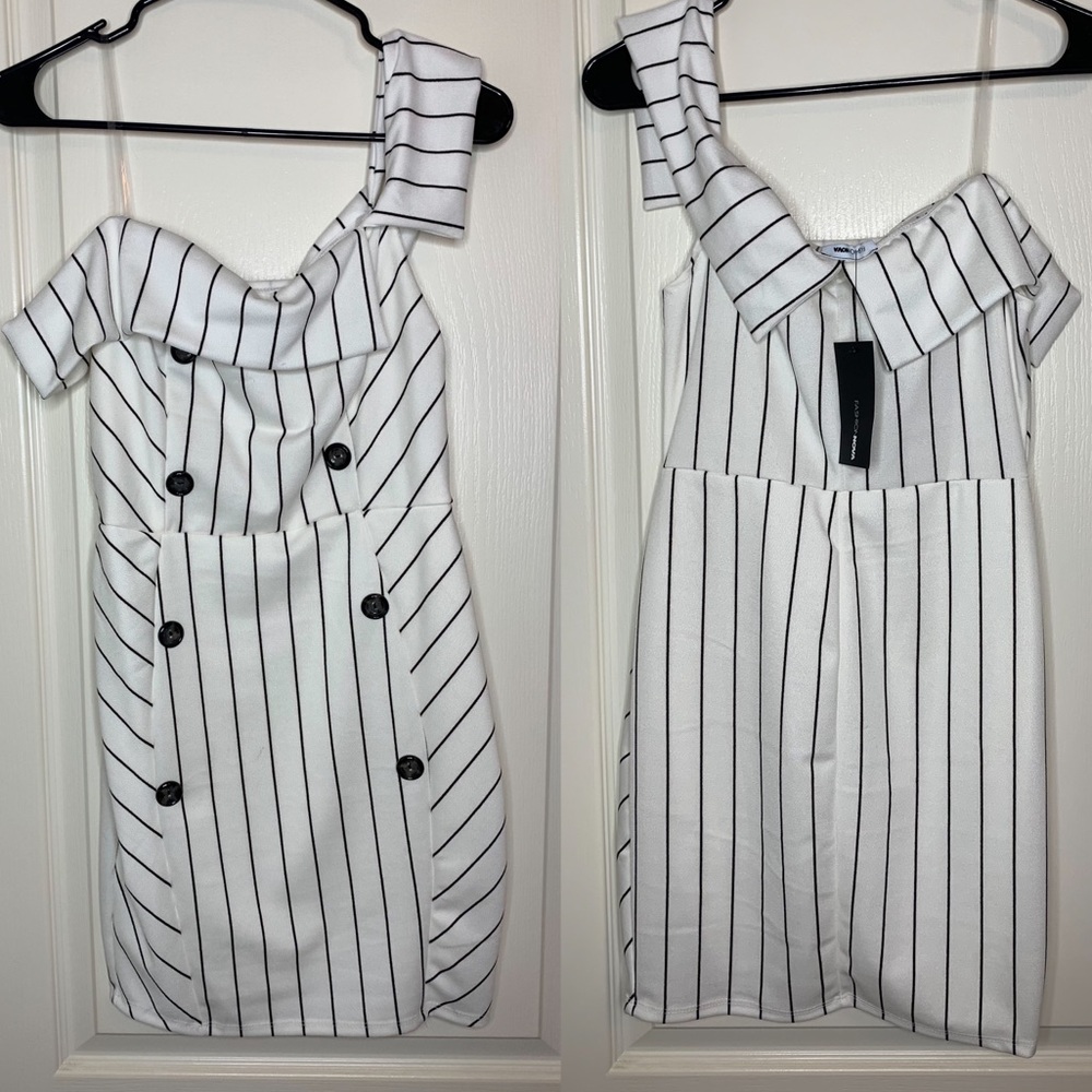 White and black stripe Dress
